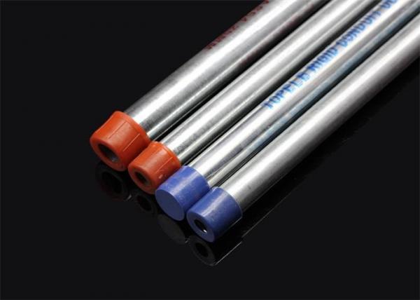 Quality BS 4568 / BS 31 Hot Dip Galvanized Metal Conduit Pipe With Screwed Ends And Caps for sale