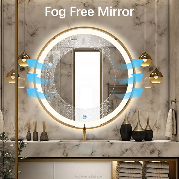 Aluminium Framed LED Round Bathroom Mirror With Smart Touch Screen