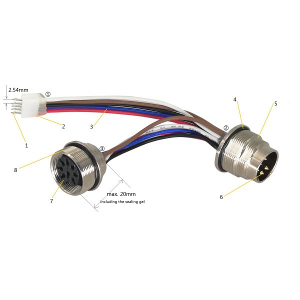 AISG RET Control Cable Connector Customized AISG Inner Cables Waterproof IP68