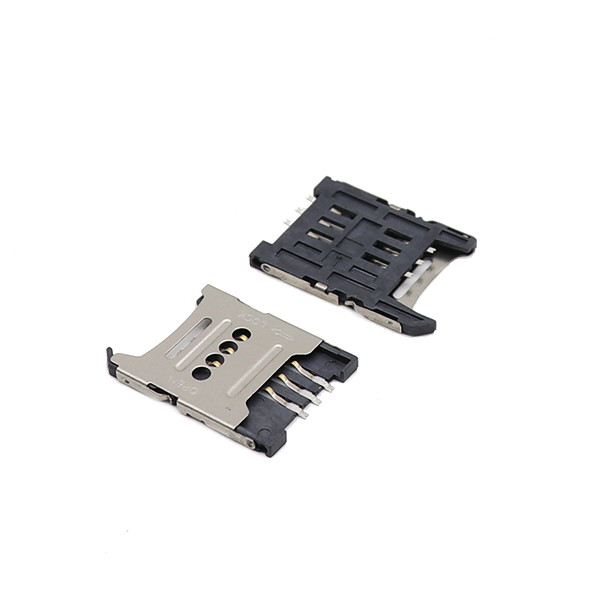 6p SIM Card Sockets Flip Type Micro Sim Card Holder Connector ROHS
