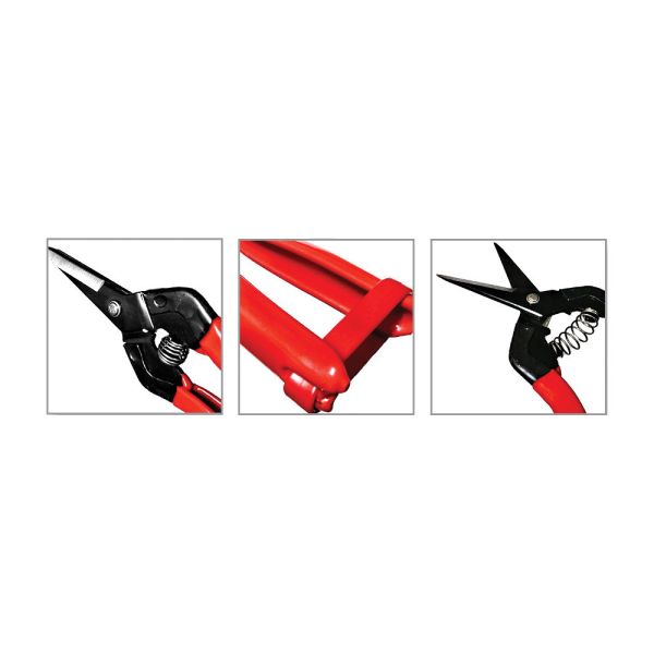 Red Handle Stainless Steel Cutting Scissors SK5 With Safety Buckle