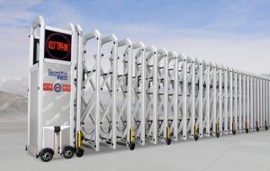 Buy cheap Powder Coating Expandable Electric Retractable Gate , Multi-language LED Display product