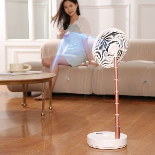 LCD Screen Floor Standing Fans DC 5V 10000mAh Rechargeable Pedestal Fan