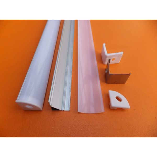 2500mmX16mmX16mm LED Aluminium Profile With PC Cover LED Strip Bracket Holder