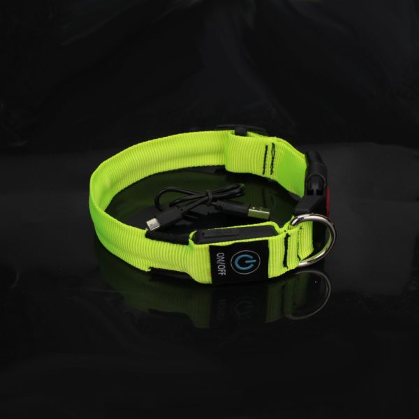 Pet LED Dog Collar Light Premium Waterproof Adjustable Luminous Training Nylon Printed