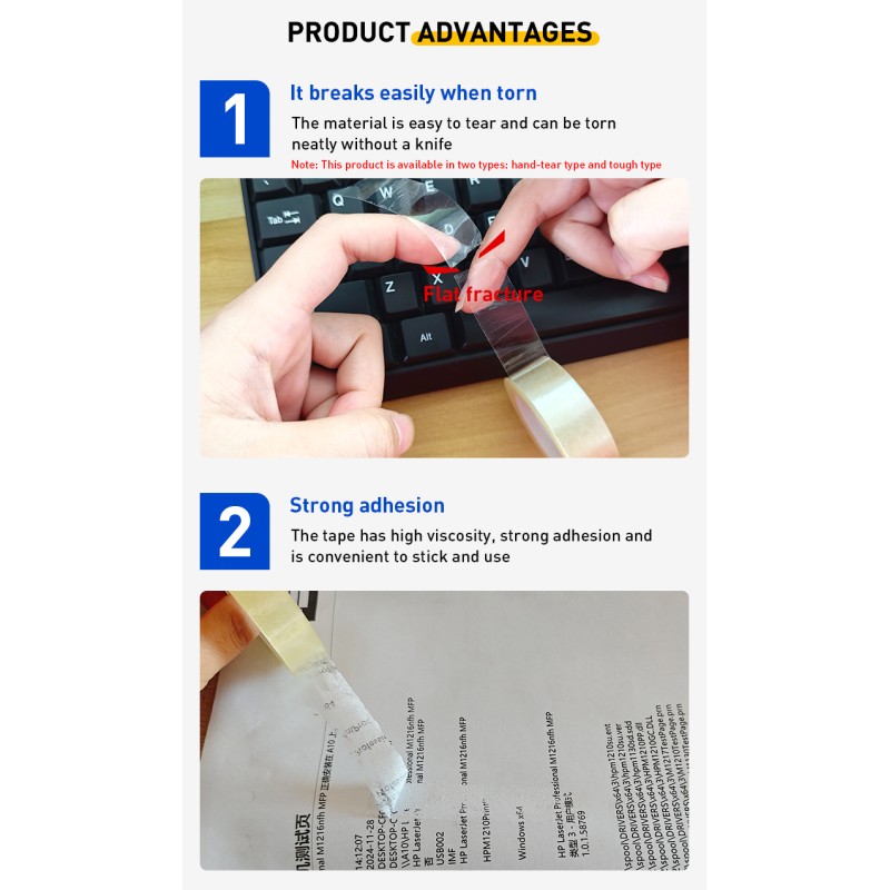 High Viscosity Blister Pack Stationery Tape High Transparency