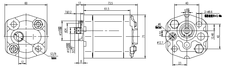 Group05 Gear Hydraulic Motor Single Rotation Type / Reversible Gear Pump