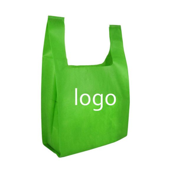 Low Price Wholesale Custom Logo Eco-Friendly W-Cut Non Woven Vest Bag