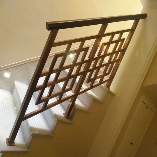 Satin Finish Iron Staircase Outdoor Handrail Metal Balustrade For Decking