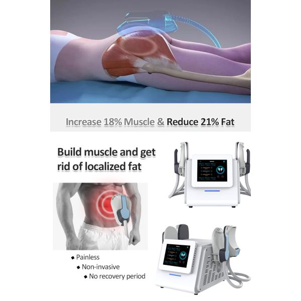 4 Handles Ems Tesla Muscle Stimulator Body Slimming Machine Air Cooling System