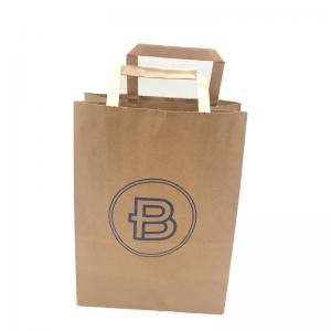 Buy cheap Take Out Food Packing Kraft Paper Bags Flat Handle 7 X 3 1/4 X 9 1/2 product