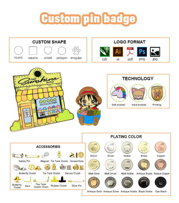 Souvenir Vintage Custom Lapel Pins Custom Enamel Pins For Business Conferences