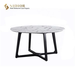 Buy cheap ECO Friendly Large Round Marble Dining Table white SGS Standard product
