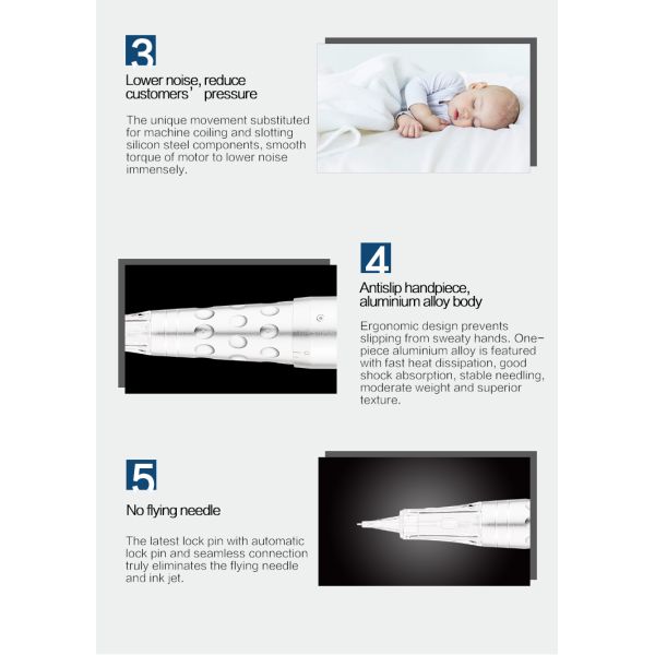 Fast Speed And Silent Permanent Makeup Machine With Fashion Handpiece Design