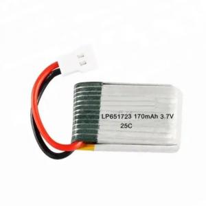 China Lithium Polymer Batteries 651723 3.7v 150mah 170mah Lipo Battery KC UL1642 IEC62133 Drones Mini RC Helicopter on sale