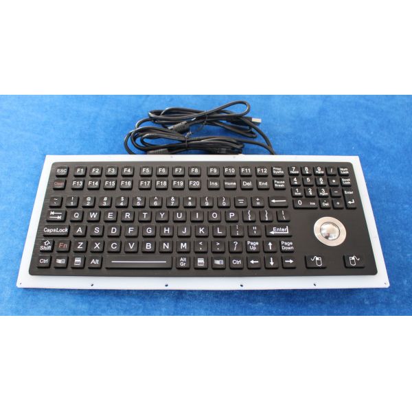 116 Keys Black Ruggedized Keyboard With Trackball And Numeric Keypad