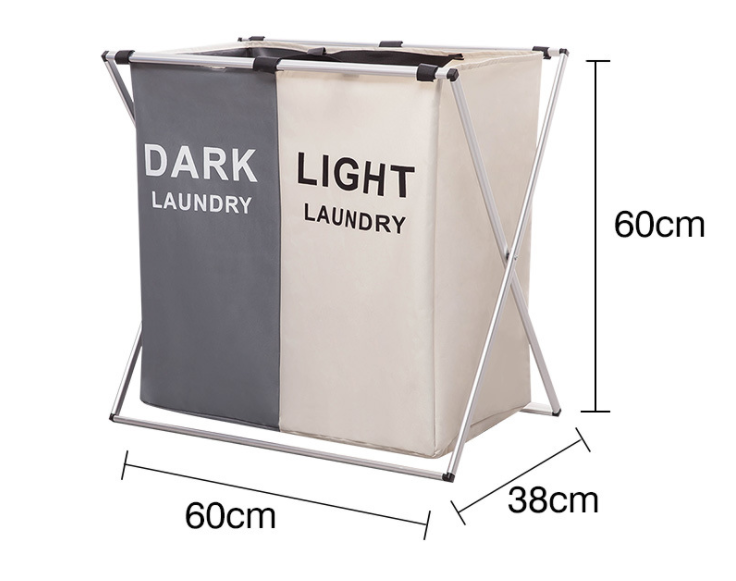Foldable Waterproof X Shape Steel Laundry Basket