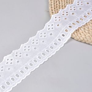 Buy cheap Customized 7.5cm Cotton Hollow Embroidery Lace Trim product