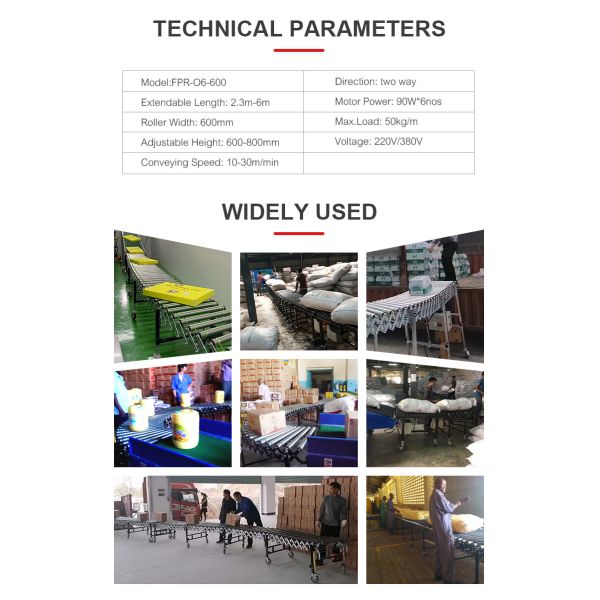 Flexible Powered Roller Conveyor for warehouse loading and unloading