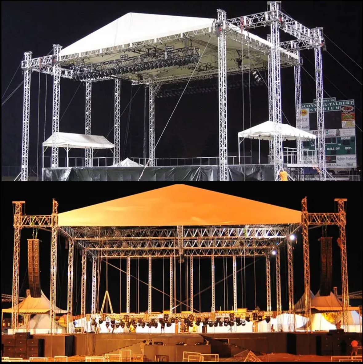 Rectangular Concert Stage Truss , Square Aluminum Truss 0.5m 1m 2m 3m 4m