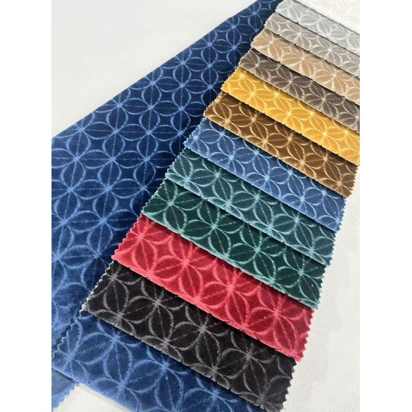 100% PL Jacquard Velvet Sofa Fabric Printed For Home Decoration