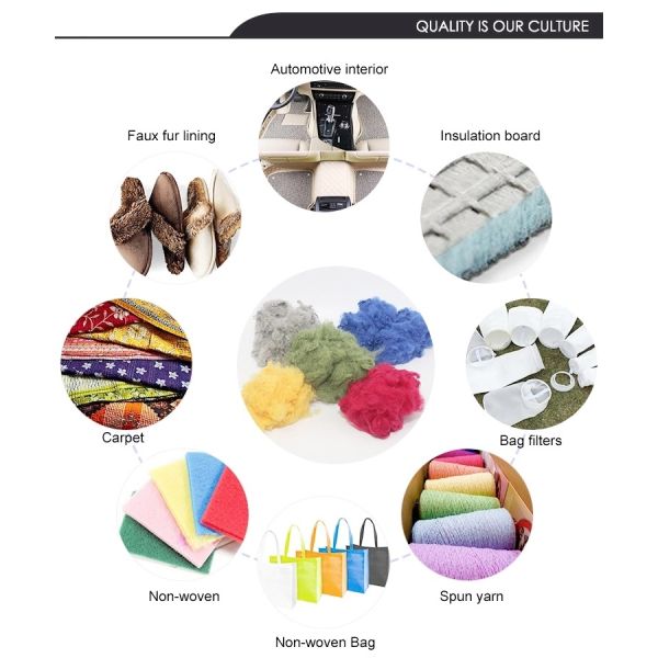 High Elasticity Dyed Recycled Polyester Staple Fiber Friction Resistance