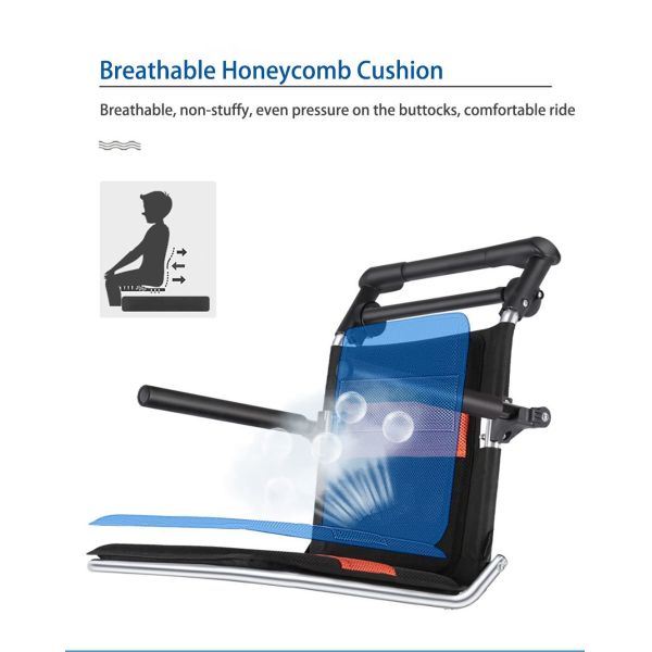 Aircraft Model Foldable Lightweight Manual Wheelchair Aluminum Steel Wheelchair Ultralight Wheelchair