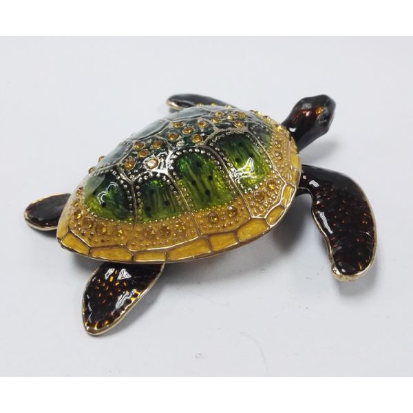 metal alloy turtle trinket jewelry box with magnet closure good quality and various designs