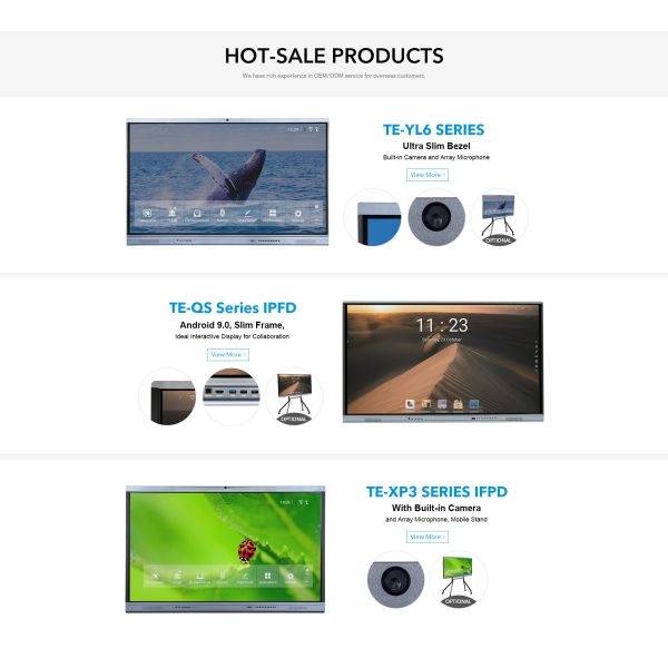 65'' Smart Interactive Flat Panel 20 Points Touch 50000 Hrs Lifetime With All In One PC