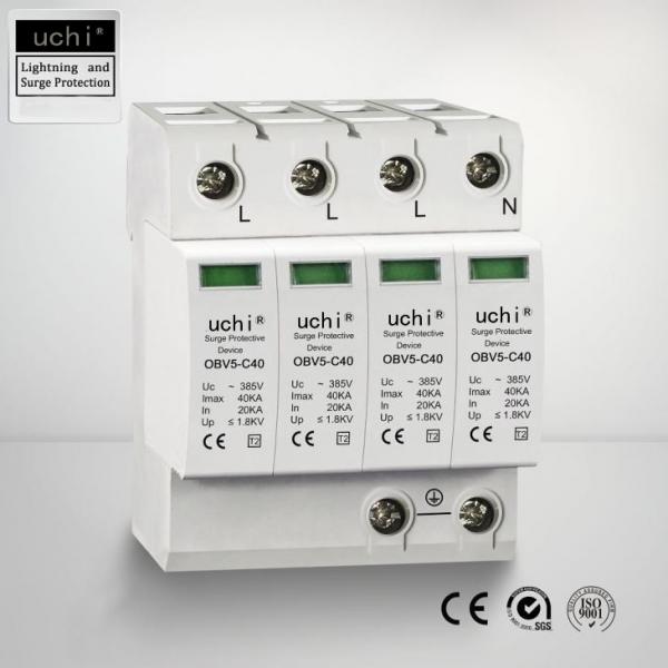 Quality AC drives Type 2 Surge Protector , Uc 385V  Earthing Lightning Protection System for sale