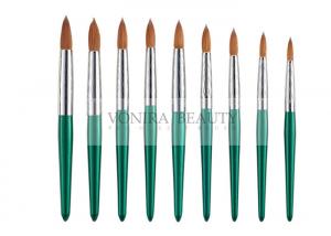 Buy cheap Fashion Green Nail Art Paint Brushes Kolinsky Hair And Carved Ferrule product