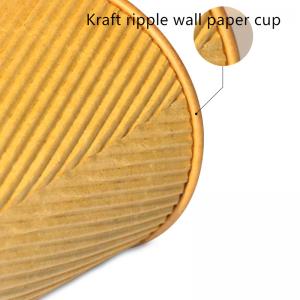 China Disposable Biodegradable Cupcake Carton Hot Insulated Coffee Kraft Paper Cup 12 Oz on sale