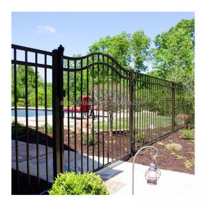 Buy cheap 6ft X 8ft Hot Dipped Galvanized Powder Coated Steel Black Outdoor Simple Rod Iron Fence product