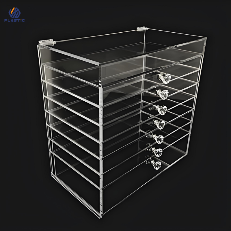 Customized Size Acrylic Storage Box Makeup Organizer Rectangular Shape
