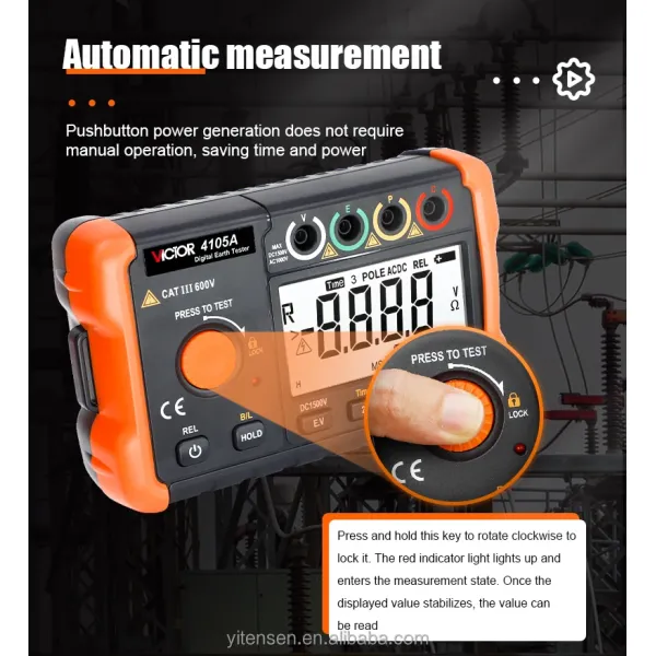 VICTOR 4105A Groundin Resistance tester digital earth tester Insulation Resistance meter