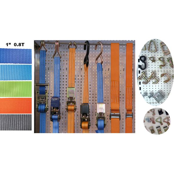 Lashing Belt Ratchet Tie Down Straps With Hooks Wear Resistant Blue Color