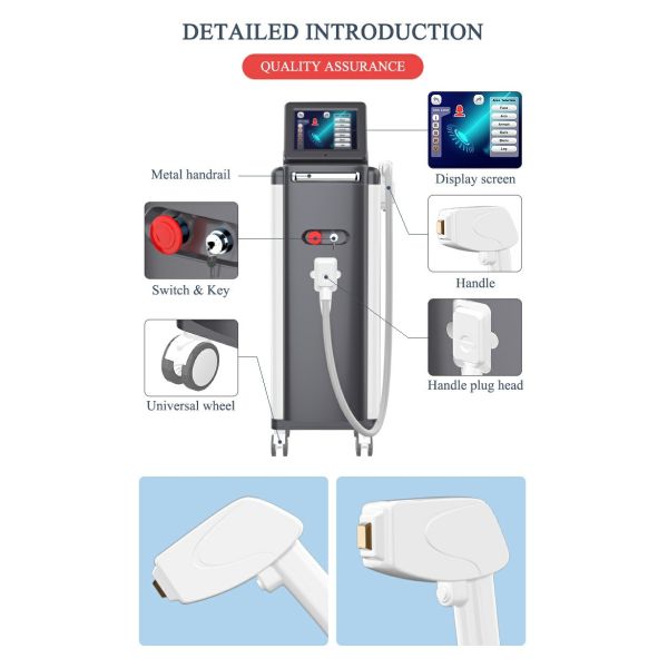 755nm Alexandrite Laser Hair Removal Machine With Skin Type Recognition Safety Feature
