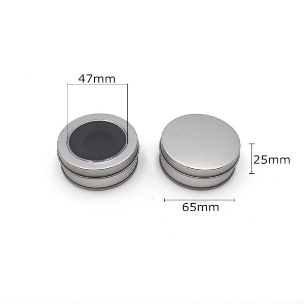 Cylinder Rustproof Printed Tin Boxes Multipurpose With PVC Window