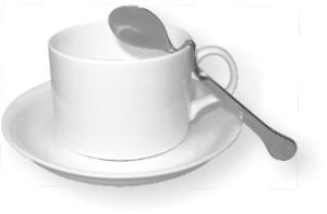 White Ceramic Hotel Coffee Cups Complete With Saucer One Set