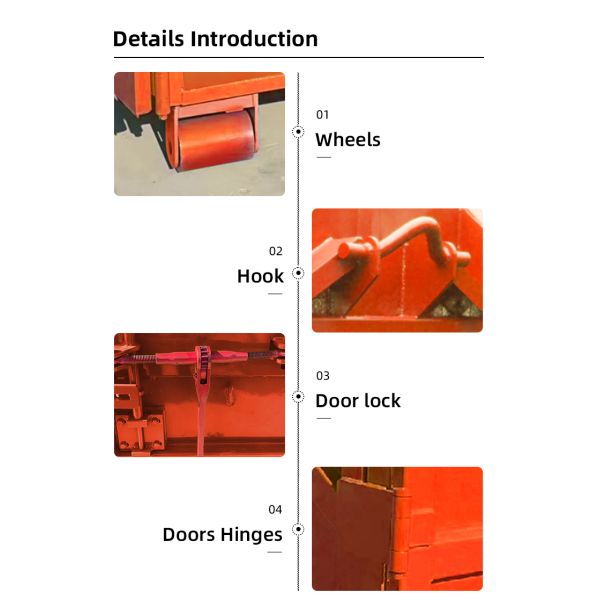 Heavy Duty Roll On Roll Off Dumpster 3000L Capacity Simplify Outdoor Waste Disposal