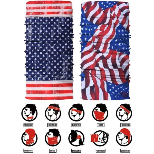 Square 100% Cotton Black Green Red Handkerchief Headband