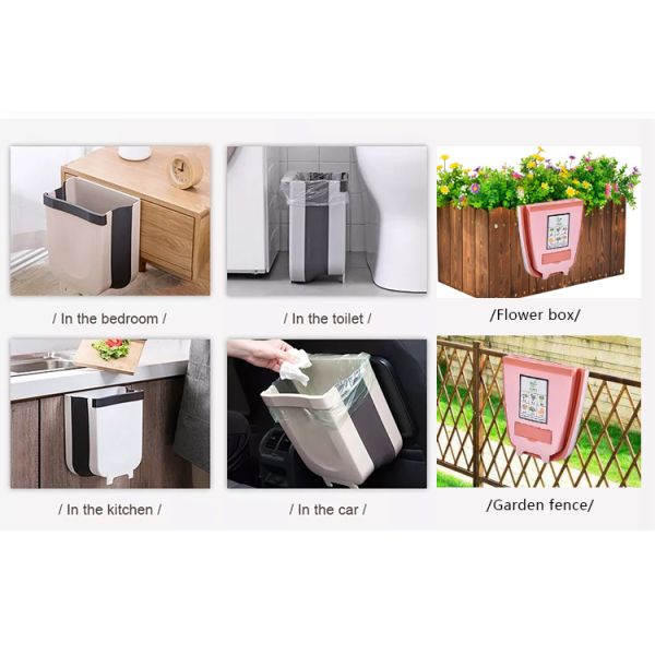 Hot Selling Good Price Solid and Reliable Hanging Kitchen Trash Can Foldable Waste Bin for Kitchen