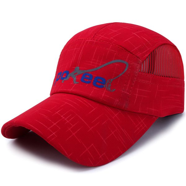 Custom Running Cap Outdoor Quick Dry Sport Cap soft fabric and mesh breathable baseball cap color: red &blue