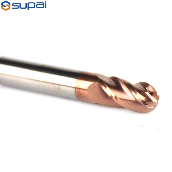 High Precision Tungsten Carbide Ball Nose End Mill 4 Flute HRC55 Milling Tools