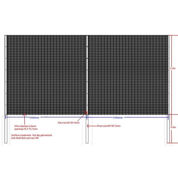 358 welded wire mesh fence