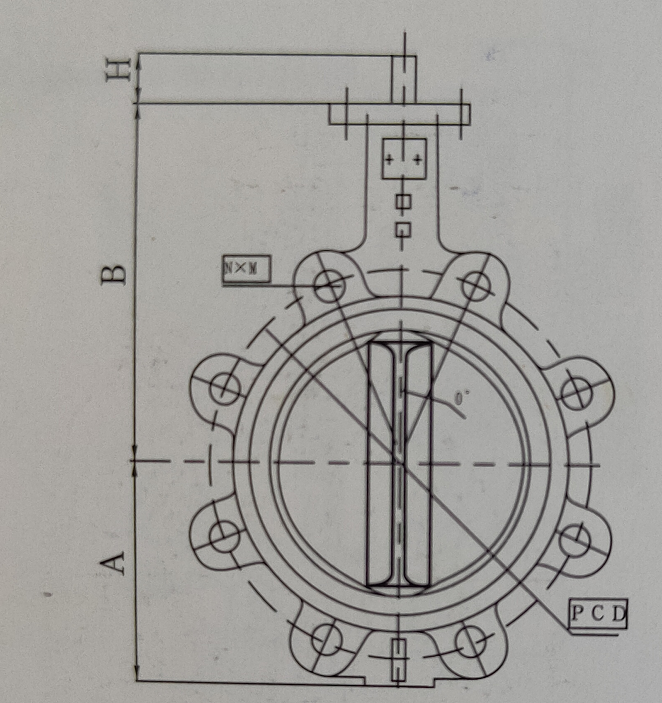 Cast Iron Lug Wafer Butterfly Valve 10-80℃ Working Temp Handle Power
