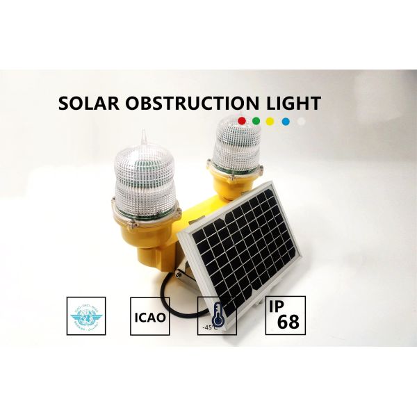 Double Flashing Red Beacon Light ICAO LED Polycarbonate