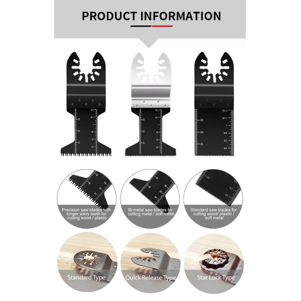 65x40mm BIM Saw Multi Tool Saw Blades Quick Release