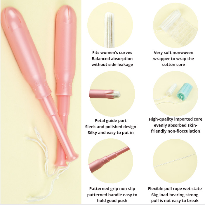 Digital Cardboard Viscose Fiber Ladies Applicator Tampon Regular/Super Plus Absorbency