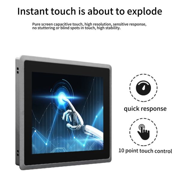 High Brightness Embedded Industrial Panel Computer 15.6 Inch Touchscreen All In One PC
